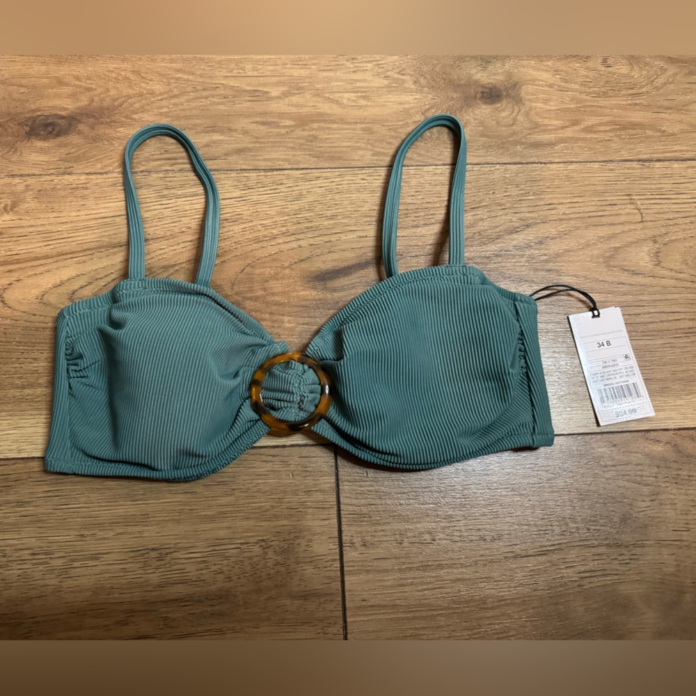 Green Target Bathing Suit Top